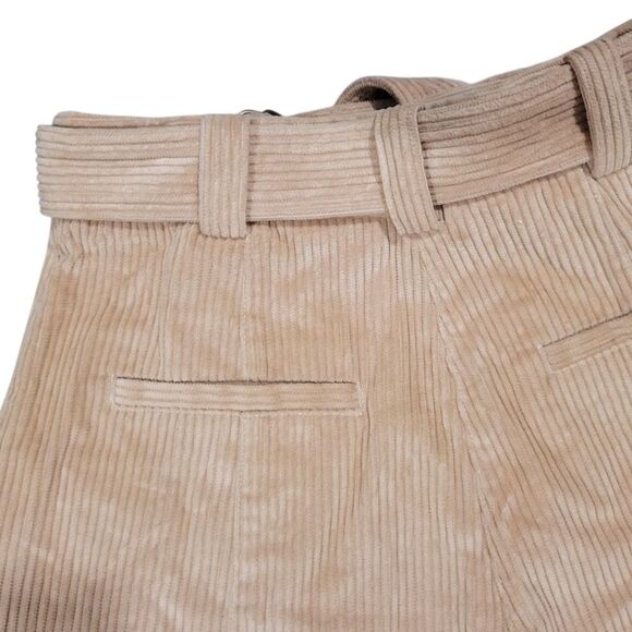 Ulla Johnson Piper Corduroy High Waisted Belted Long Shorts in Dover Size 8 - Picture 5 of 9